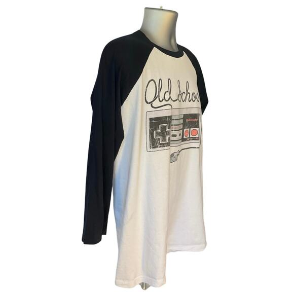 Nintendo Old School Black and White Retro Quarter Sleeve T-Shirt Size L - Picture 2 of 8